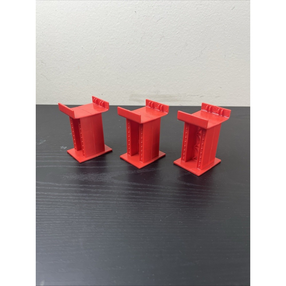 KidKraft Red Trestle Bridge Supports Lot 3 Thomas BRIO Wooden Railway Compatible
